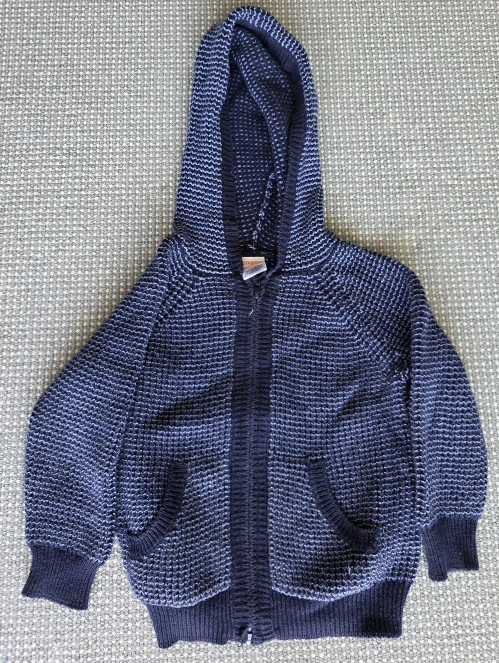 Gymboree Navy Hooded Knit Zip Sweater